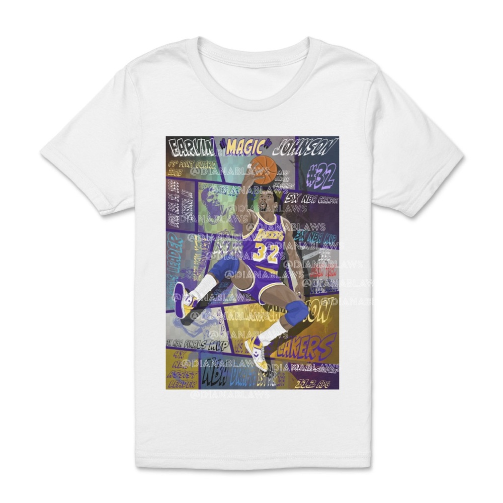 Lakers Erving “Magic” Johnson Tee – Custom by Franklin Lawz Artz